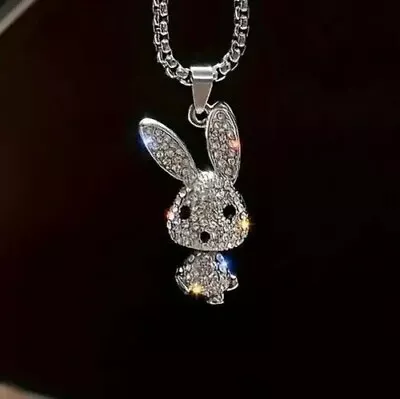 1.90Ct Round Cut Lab Created Diamond Cool Rabbit Pendant 14K White Gold Plated • $104.99