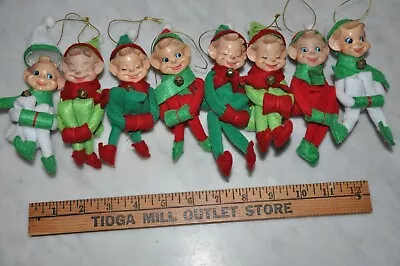 Christmas Knee Hugger Elves Pixie Lot Of 8 Vintage • $160