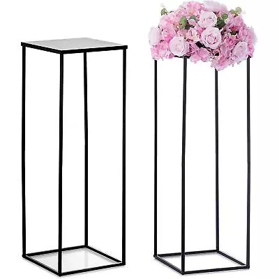 Black Vase Plant Stand - 2 Pcs 80cm Tall Flower Vases For Wedding Birthday Party • £52.24