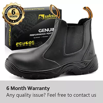 SAFETOE Safety Boots Men Work Shoes Leather Steel Toe Water Resistant Breathable • $41.79