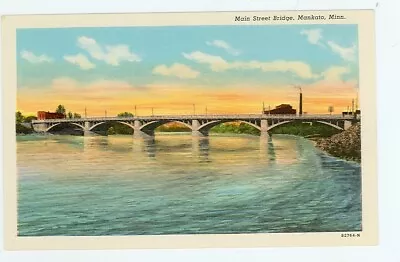 Mankatominnesota-main Street Bridge-#82764n-linen--(mn-m) • $3.99