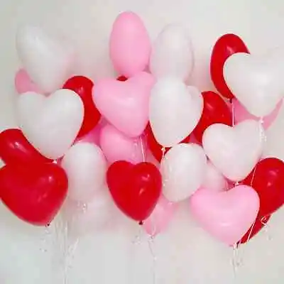 £19.99 • Buy 100  MIX LOVE HEART BALLOONS Wedding Party Romantic Ballon Valentines Birthday