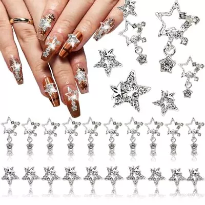 26Pcs Star Nail Charms For Acrylic Nails 3D Metal Silver Stars SN-26PCS-Sliver • $16.18