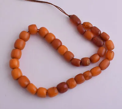 Antique Natural Butterscotch Amber Kahraman Prayer Beads-Bernstein • $900