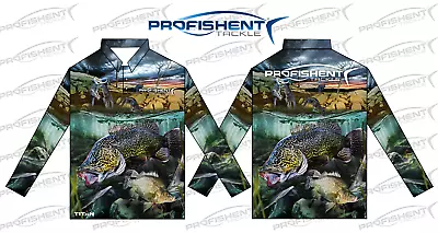 $54.99 • Buy Profishent Tackle Kids Fishing Shirt Sublimated Yellow-Belly Murray-Cod Kangro -
