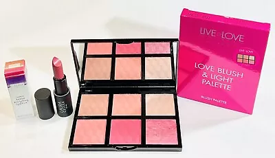 Makeup Obsession Live Love Blush & Light Palette & Laura Geller Lipstick Bundle • £8.50