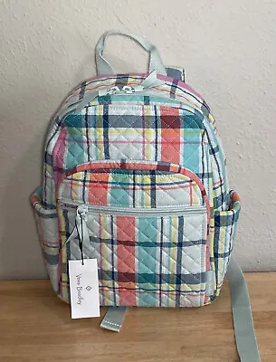 Vera Bradley Small Backpack In Pastel Plaid NWT • $60