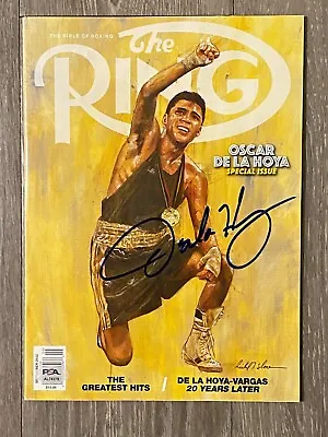 OSCAR DE LA HOYA Signed Autograph The Ring Magazine ~ FULL Signature ~ PSA/COA • $239