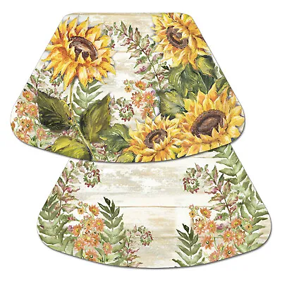$19.95 • Buy Wipe-Clean Reversible Wedge Shaped Placemats, Sunflowers, Set Of 4