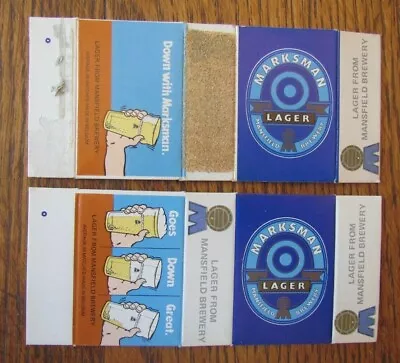 £4.36 • Buy Marksman Belgium Beer By Mansfield Brewery 2 Different Matchbook Matchcboxes -f1