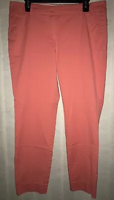 Women’s J. Crew Cafe Capri Chino Pants Summer Coral Orange Pink Size 10 Tall • $17.38