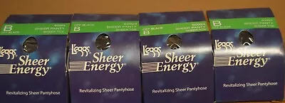 $11.88 • Buy Leggs 4 Pair Sheer Energy Size B Pantyhose Sheer Toe Off Black 