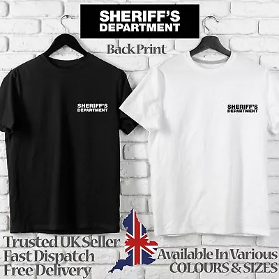 Sheriff's Department T-Shirt TSHIRT - FANCY DRESS OUTFIT COSTUME COWBOY • £10.99