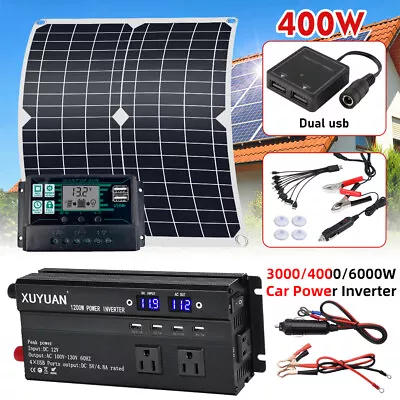 4000W/3000W Peak Inverter Solar Panel Kit Solar Power Generator With Controller • $51.98