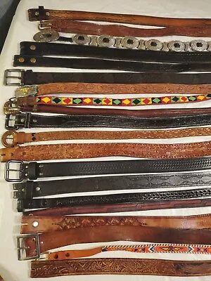Lot Of 20 Leather Western Braided Fashion Belts Vintage & Contemporary  • $20.50