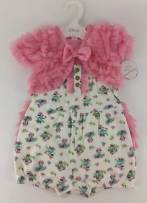 NWT Disney Tutu Couture 18M Romper Jumper Sunsuit Toddler Girls Minnie 2 Pc. Set • $26.36