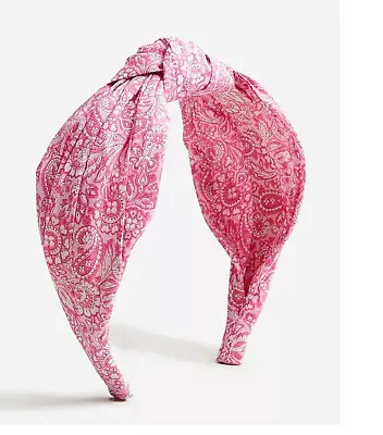 NWT J.Crew Women's Liberty London Pink Paisley Cotton Knot Headband SOLD OUT • $22.99