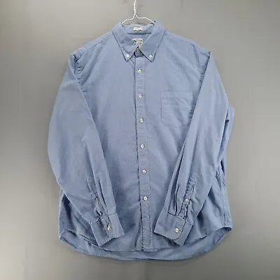 J Crew Shirt Men L Tailored Fit Blue White Stripe Long Sleeve Pocket Button Down • $14.83
