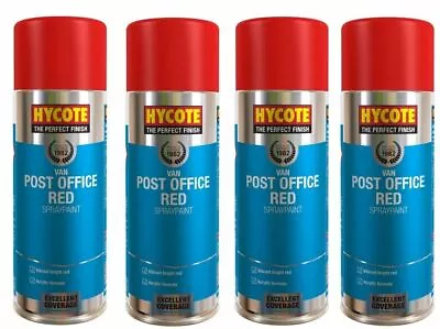 £20.99 • Buy Hycote Post Office Van Red Fast Drying Aerosol Spray Paint 400ml *4
