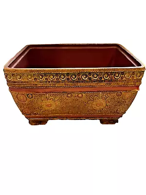 5  X 3 3/4  Vintage Style Container Burgundy/Rust Various Uses Bathroom/Garden • $11