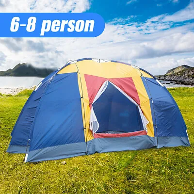 LUCKYERMORE Camping Tent 6-8 Person Large Hiking Family Dome Waterproof W/Bag • $49.99