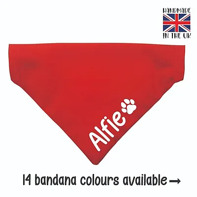 Handmade Personalised Dog Bandana Slide On Collar Neckerchief Scarf One Name • £5.99