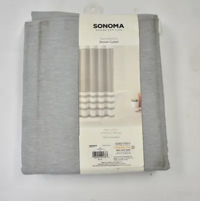 $16.99 • Buy Sonoma Goods Life Spa Shower Curtain Gray 70  X 72  Cloth Fabric 11SNMEDWSC2