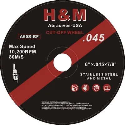 6 Inch Cut-off Wheel 6  X .045  X 7/8  Cutting Discs In Volume Discount • $27.99