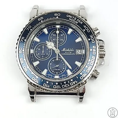 Michele 100 M Chronograph Date Watch 39 Mm Miyota 0S60 Blue • $96