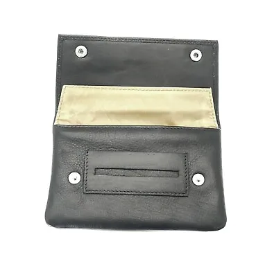 £9.99 • Buy Soft Black Leather Cigarette Tobacco Pouch Case Organiser Rolling Paper Pocket