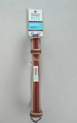 Martha Stewart ~Adjustable  Nylon Dog Collar- Size Small UP TO 14  Red/Tan • $8.99