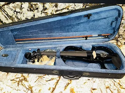 Cecilio Silent Electric Solid Wood Violin With Ebony Fittings Cut Out - Black • $80