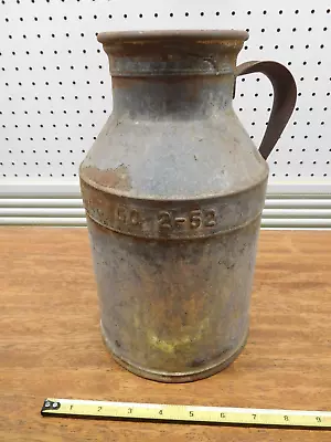 Vintage 1952 Bowman Metal Milk Jug ~ Great Vase Umbrella Holder Planter Etc. • $135