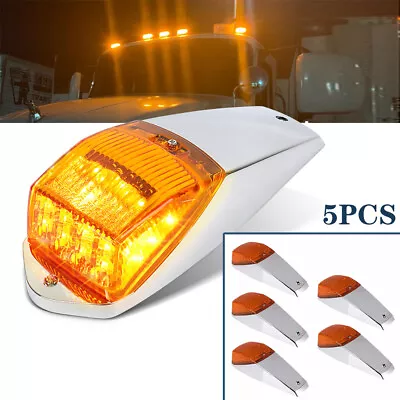 5Pcs LED Truck Cab Marker Warn Top Roof Light For Peterbilt Freightliner Mack AU • $87.54