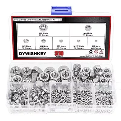 310 Pieces Metric 304 Stainless Steel Hex Nuts Assortment Kit For Screw Bolt NEW • $14.07