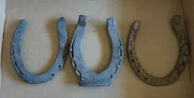 $18 • Buy 3 Old Vintage Rusty Iron Horseshoes Western Primitive Horse