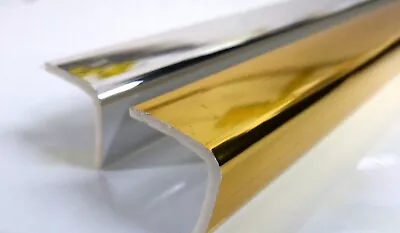 £4.99 • Buy PVC Corner Angle Trim 90 Degree-20x20mm-Angle Trim GOLD & SILVER**1 Metre**