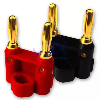 Twin Dual 4mm Banana Plug Connector Black/Red Negative/Positive Upto 2X 12ga GP • $1.89