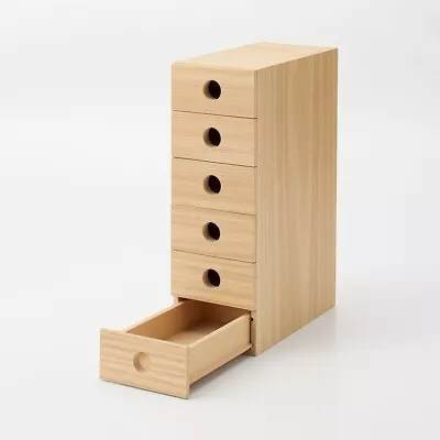 MUJI MDF Ash Wood 6 Drawer Organize Storage Case Box For Accessory Small Article • $57.49