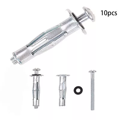 £3.94 • Buy 10pcs Hollow Screws Heavy Duty Metal Wall Door Anchor Plug Fixing Screw