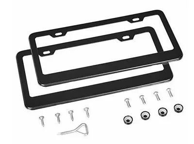 Car License Plate Frame Cover Hood Rear Black Plain Metal For Saab Smart 2x • $28.99