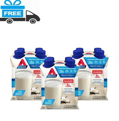 3/4ct Packs(Ready To Drink) Atkins Gluten Free Protein-Rich Shake Vanilla..... • $15.99