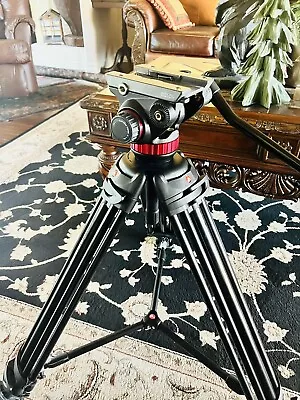 Manfrotto 546B Tripod Manfrotto MVH502A Fluid Head And Manfrotto 75mm Half Ball • $500