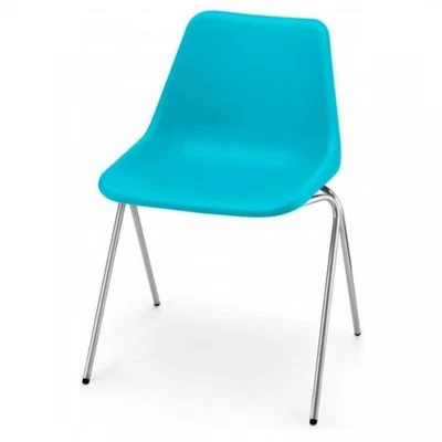 £77 • Buy Hille Bright Blue Robin Day Poly Side Plastic Chair