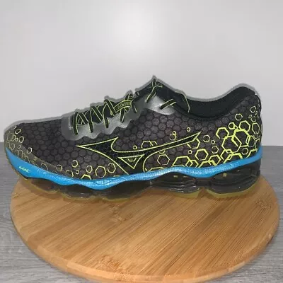 Mizuno Wave Prophecy 3 Men's Running Shoes Size 15 Black Green Sneakers *FLAWS • $75.99