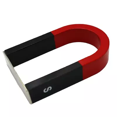 ® 4.14  U-Shaped Alnico Horseshoe Magnet W/Red & Black With Poles Painted Magne • $49.86