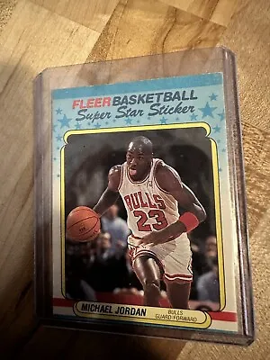 1988 Fleer Michael Jordan #7 Super Star Sticker Bulls HOF • $15