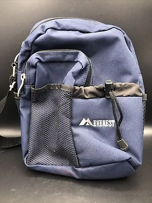 Preowned Everest Utility Shoulder Sling Travel Bag Blue Nylon Faded Spot Bottom • $25