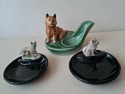 Wade Terrier Dog Pipe Stand Small Chip And 2x Whimtrays Dogs Vintage • £14.99