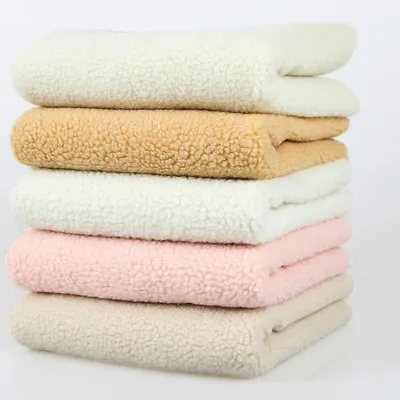 40x63  Faux Lamb Wool Fur Sherpa Fleece Fabric Lining DIY Cloth Puffy Warm Soft • £34.90